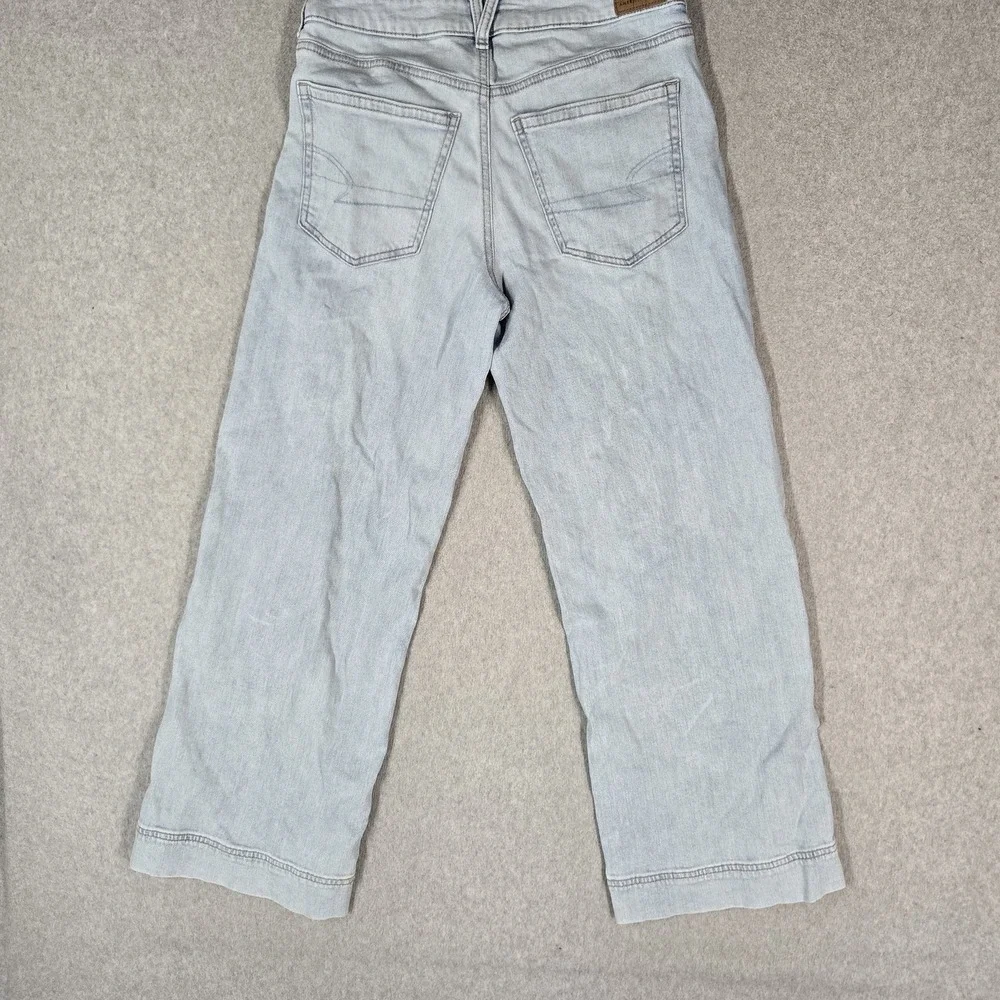 American Eagle Outfitters Women Jeans 4 Blue Denim Pants Wide-Leg Baggy Y2K